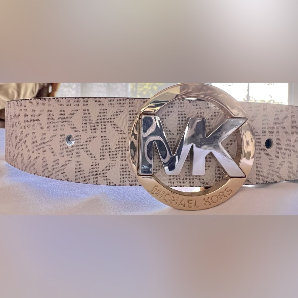 Michael Kors Reversible Logo With Logo Buckle Belt